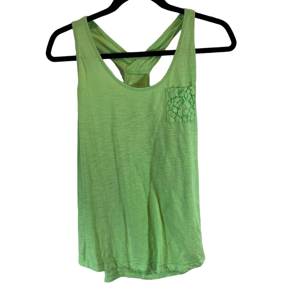 Xhilaration Racerback Tantop with Lace Pocket Detail - Size Small